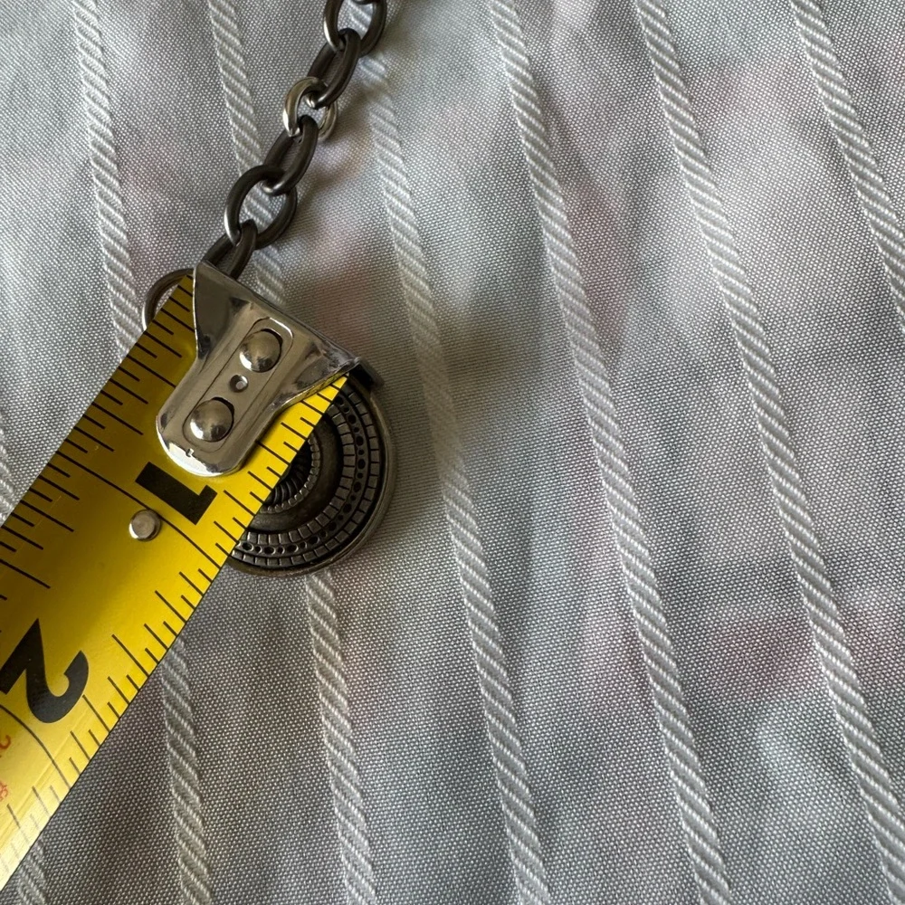 Vintage Chanel Necklace Marked CC Silver Chain 1” Pendant